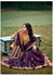 Purple Heavy Silk Saree With Embroidery Border And Pallu Plus Yellow Brocade Unstitched Blouse