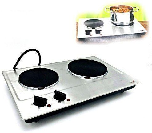Generic German Stainless Steel Electric Dual Hot Plate Cooker - 2500 W