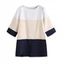 Women's Clothing Three Color Stitching Irregularity Dress - White + Light Khaki - Xl
