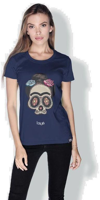 Creo Frida 3Araby T-Shirts For Women - Xl, Blue