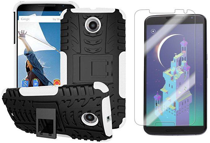 Heavy Duty Tire Design Tough Shockproof Rugged Hybrid Case Cover for Google Nexus 6