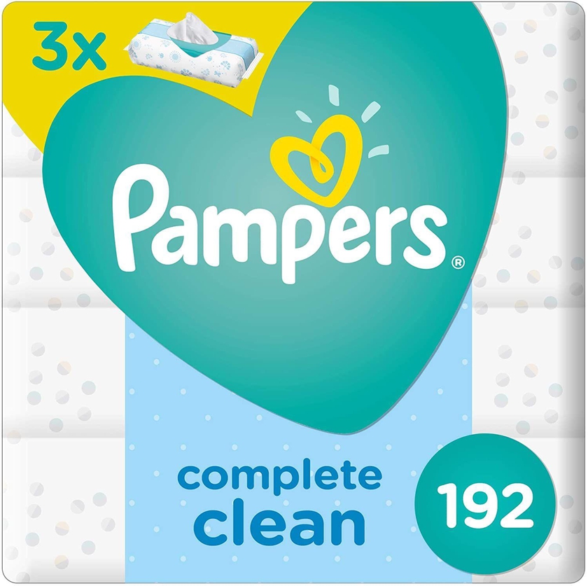 Pampers - Baby Wipes - Complete Clean Baby Wipes, 2+1 - 192 Count \- Babystore.ae