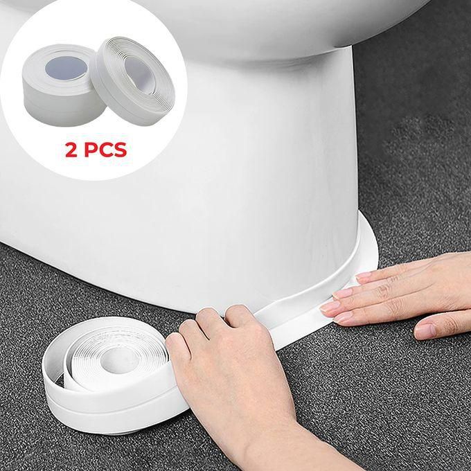3.2mx3.8cm Bathroom Shower Sink Bath Sealing Strip Tape White PVC Self Adhesive (2pcs)
