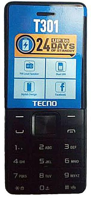Tecno T301 Dual Sim With Camera & Torch Light, Fm Radio, Loud Speaker - Black