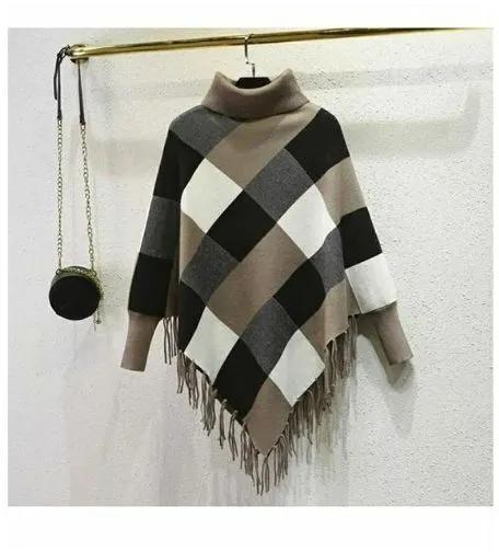 Fashion Warm Batsleeve Turtleneck Poncho Sweater