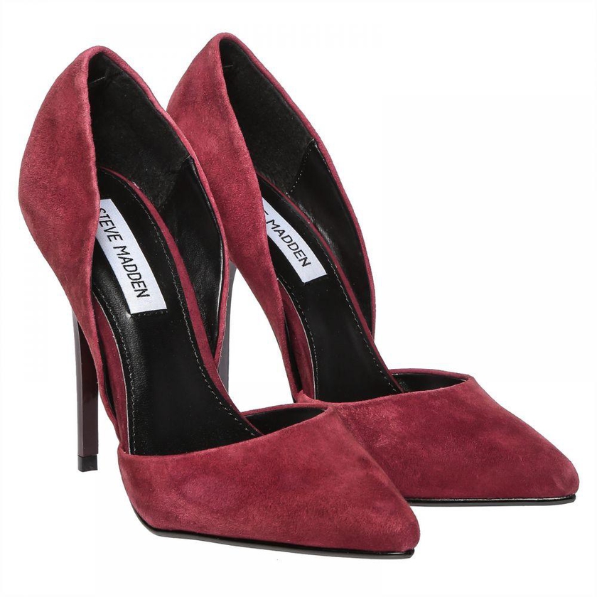Steve Madden Varcityy Heels Shoe for Women - Burgundy Suede