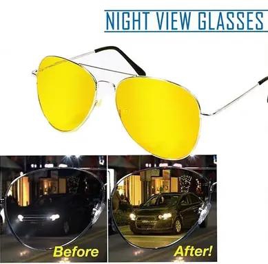 Night View NV Glasses Cut Down Glare From Headlight And Streetlight Yellow Eye Protection