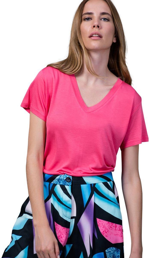 Milla by Trendyol MLWSS16FS2612  Casual T-Shirt for Women - S, Pink