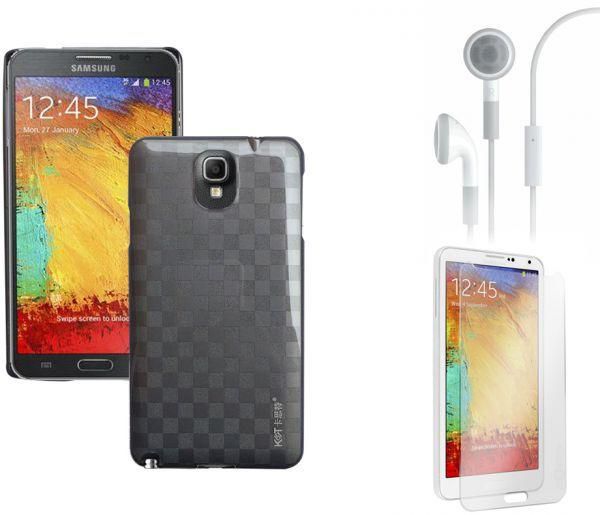 Samsung Galaxy Note3 9000 Hard Back Cover with Headset and Screen Protector
