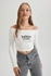 Defacto Slim Fit Strapless Camisole Long Sleeve T-Shirt