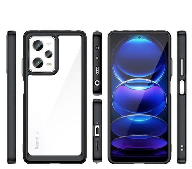 Protective Cover For Xiaomi Redmi Note 12R Pro 5G , Featuring Transparent Acrylic + TPU Edges, Anti-Slip, Shock Absorption, In Black.