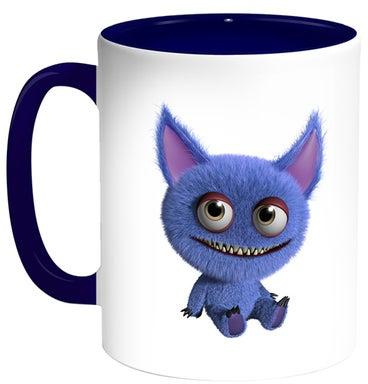 Colourful Monster Printed Coffee Mug White/Blue 11ounce