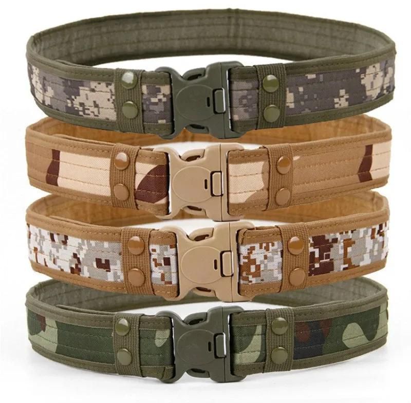 Army Style Combat Belts Quick Release Tactical Belt Fashion Men Military Canvas Waistband Outdoor Hunting Hiking Tools 8 Colors