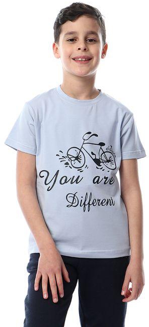 Diadora Boys Printed Cotton T-Shirt -BlueSky