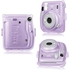O Ozone Transparent Hard Camera Case For Fujifilm Instax Mini 11 Instant Camera Cover With Adjustable Strap [ Shining Case Designed For Instax Mini 11 Case ] - Glitter Purple