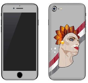 Vinyl Skin Decal For Apple iPhone 8 Lady Liberty (Grey)