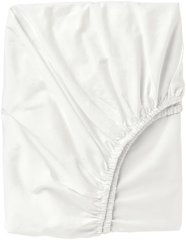 ULLVIDE Fitted sheet - white 180x200 cm