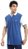 Izor Bi-Tone Turn Down Collar Polo T-Shirt - Royal Blue & White