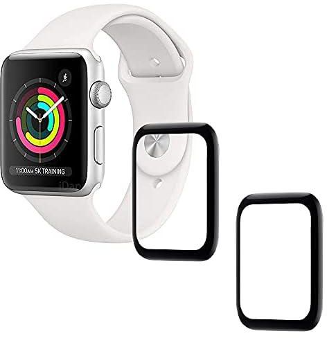 Screen Protector for Apple Watch Series 3/2 / 1 38mm Black [2 Pack], iDaPro Full Coverage TPU Protector Anti-Scratch