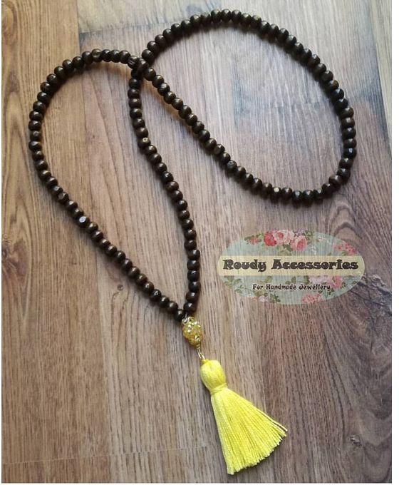 Roudy Accessories Long Tassel Necklace - Dark Brown