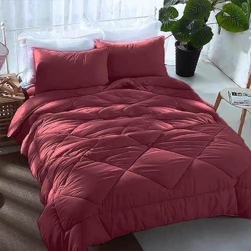 Lane Aslep Winter Fiber Quilt A Perfect Balance Between Comfort And Style With Superior Quality Materials Of Cotton And Polyester (Red, 220 * 235cm)
