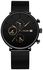 Men's Watch Simple Mesh Belt Calendar Quartz Watch Black Casual Men's Watch Accessory