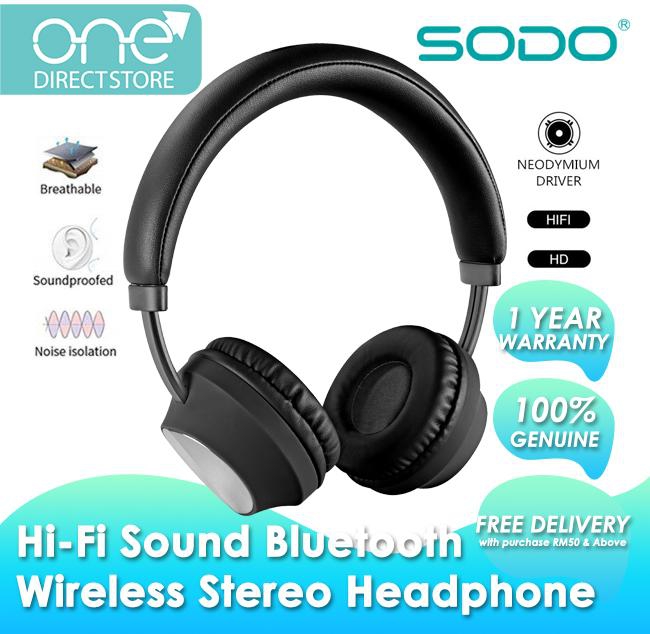 SODO Wireless &amp; 3.5mm Wired Stereo Headphone SD-1008 (Black - Silver)