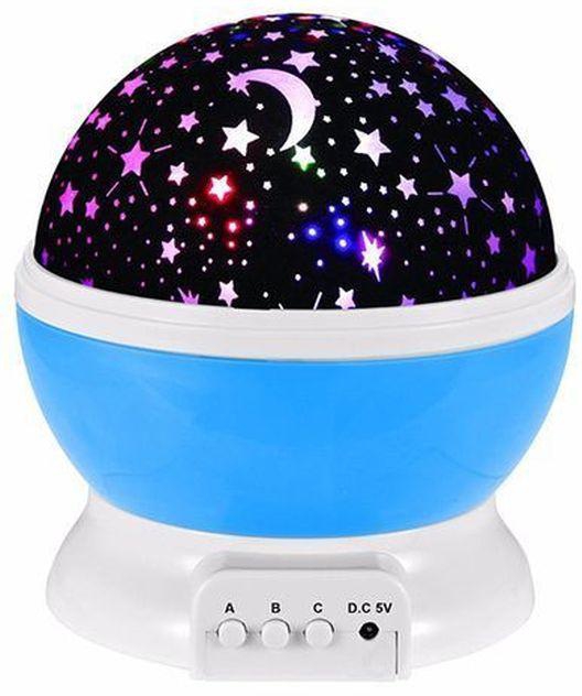 Night Lights Star LED Starlight Star Moon Projection Light Starlight Automatic Rotary Color Drill Lamp Kt Ding Lamp # Blue