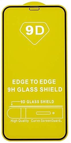 شاشة حماية خماسية الابعاد بتصميم منحنٍ مصنوعة من الزجاج المقوى لتغطية كاملة بدرجة صلابة 9 طبقة واقية مضادة للكسر لموبايل ايفون اكس-اكس اس، شفاف