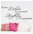 Quotes Themed Wall Sticker Black 30x30cm