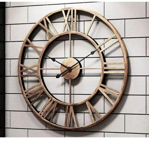 Antique Wall Clock brings a reflection of style and personality to every room.  Crafted of metal with a painted rustic gold finish. It's a piece in your living room that can never 