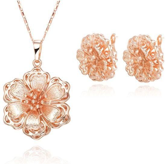 Chunky Gold Plated Floral Jewelry Set ‫(MM96)