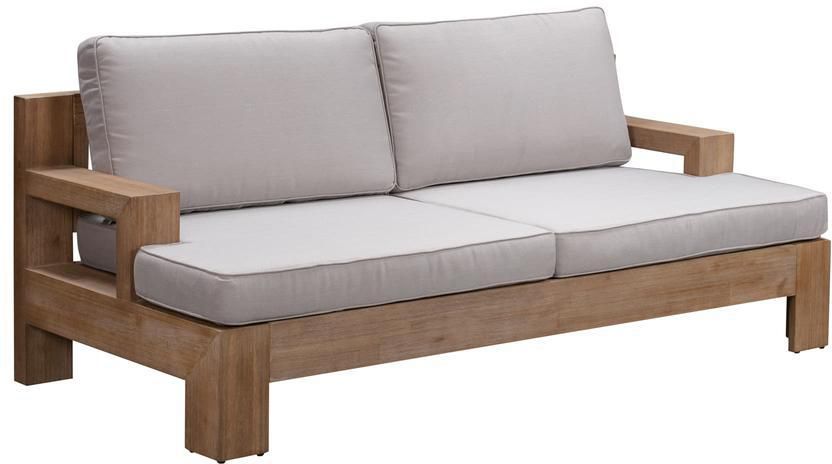 Joshua 2-Seater Acacia Wood Sofa W/Cushion Generic (175 x 80 x 64 cm)