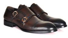Aldo Coffee Monk Strap Leather Shoes