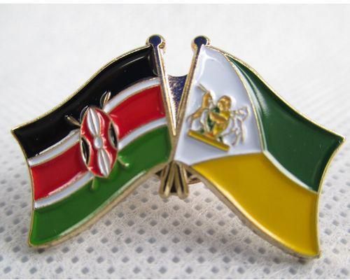 Fashion Kenya - Isiolo Double Flag Lapel Pin