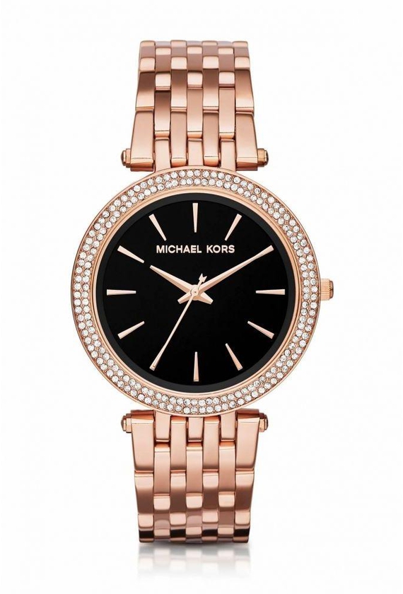 Michael Kors Darci Women's Pave Black Dial Stainless Steel Band Watch - MK3402