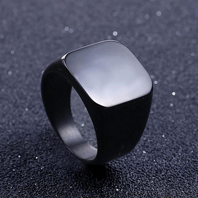 Fantastic Flower Solid Stainless Steel Ring Band Titanium Men Wedding Jewellery Ring - US size 14 -Black