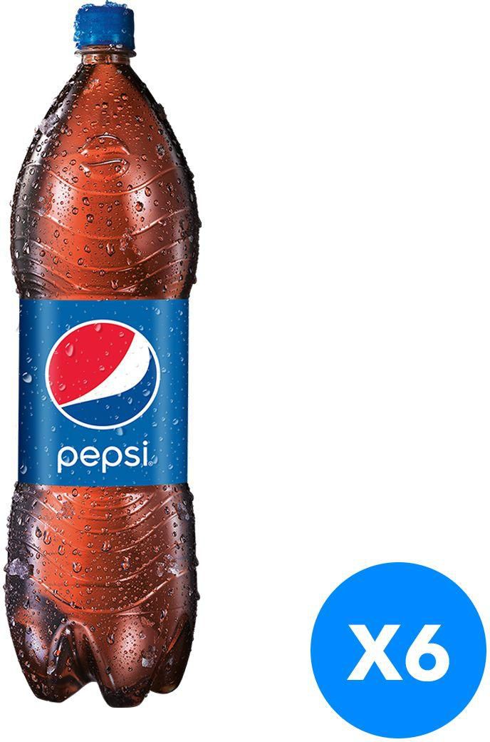 Pepsi Cola 1 liter - Plastic Bottle, 6 Pieces