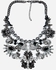 Variety Glass Crystals Collar Necklace - Black
