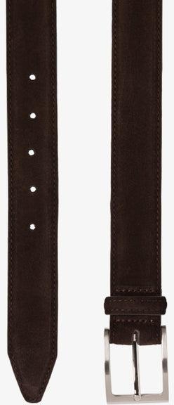 Loake William Leather Belt -Dark Brown Suede