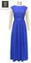 Generic Dresses For Ladies 2016 Summer Stylish Beach Dress With Pleated Belts Dress Empire Blue Long Maxi Dresses Belt Women Clothing-blue