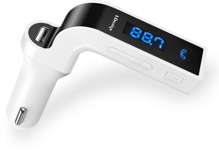 G7 Bluetooth Car FM Transmitter Hands-free MP3 USB Charger TF - WHITE