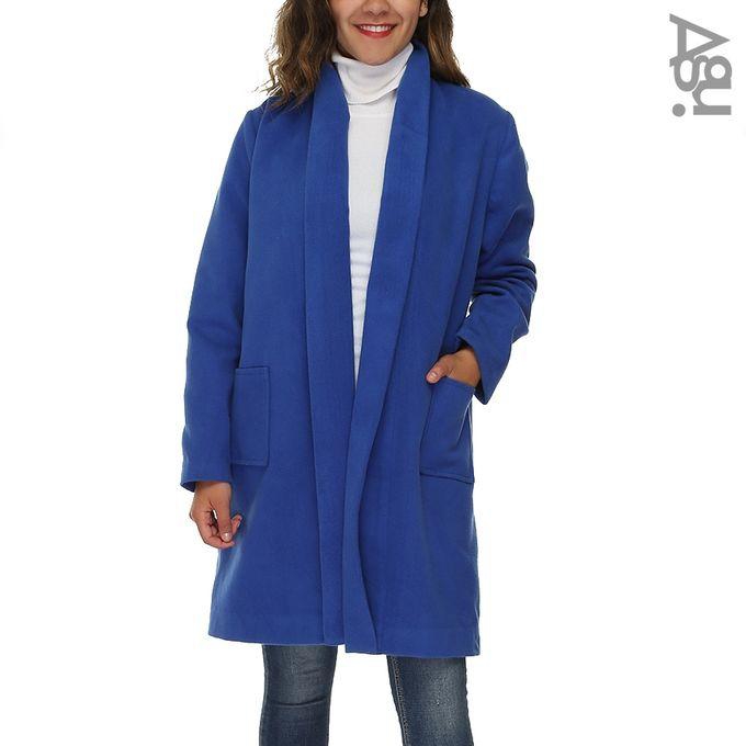 Agu winter Casual Slip On Coat - Blue