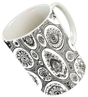 Printed Ceramic Mug White/Black