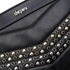Dejavu Decorative Prominent Metal Zipper Closure Clutch Bag - Black