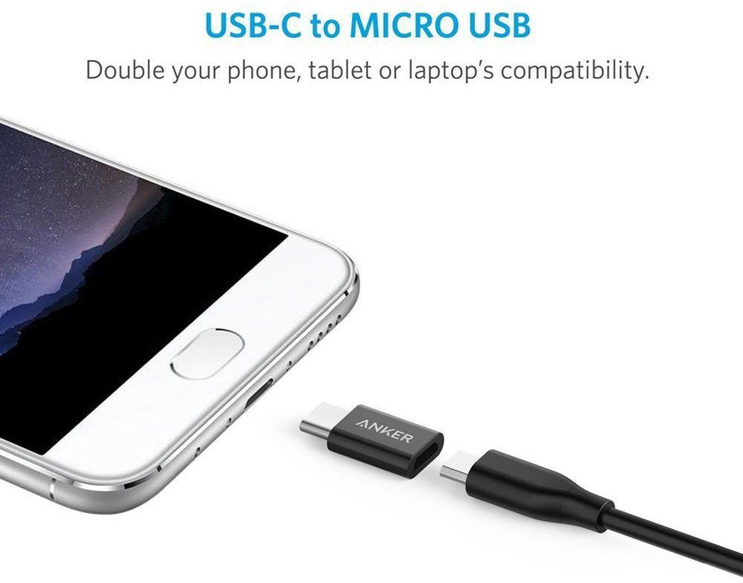 [2 in 1 Pack] Anker USB-C to Micro USB Adapter, Converts USB Type-C input to Micro USB,