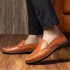 Fashion Men's Casual Leather Flats Breathable Loafers & Slip-ons Moccasins Shoes Brown