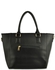 BlackFaux Leather Tote With Free Crossbody Bag