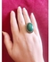 Handmade Green Ring With Green Gemstone Gold Plated & Copper Jewelry