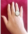 Handmade White Ring With Seashell And Mother-of-pearl Conch Helix Stone Jewelry